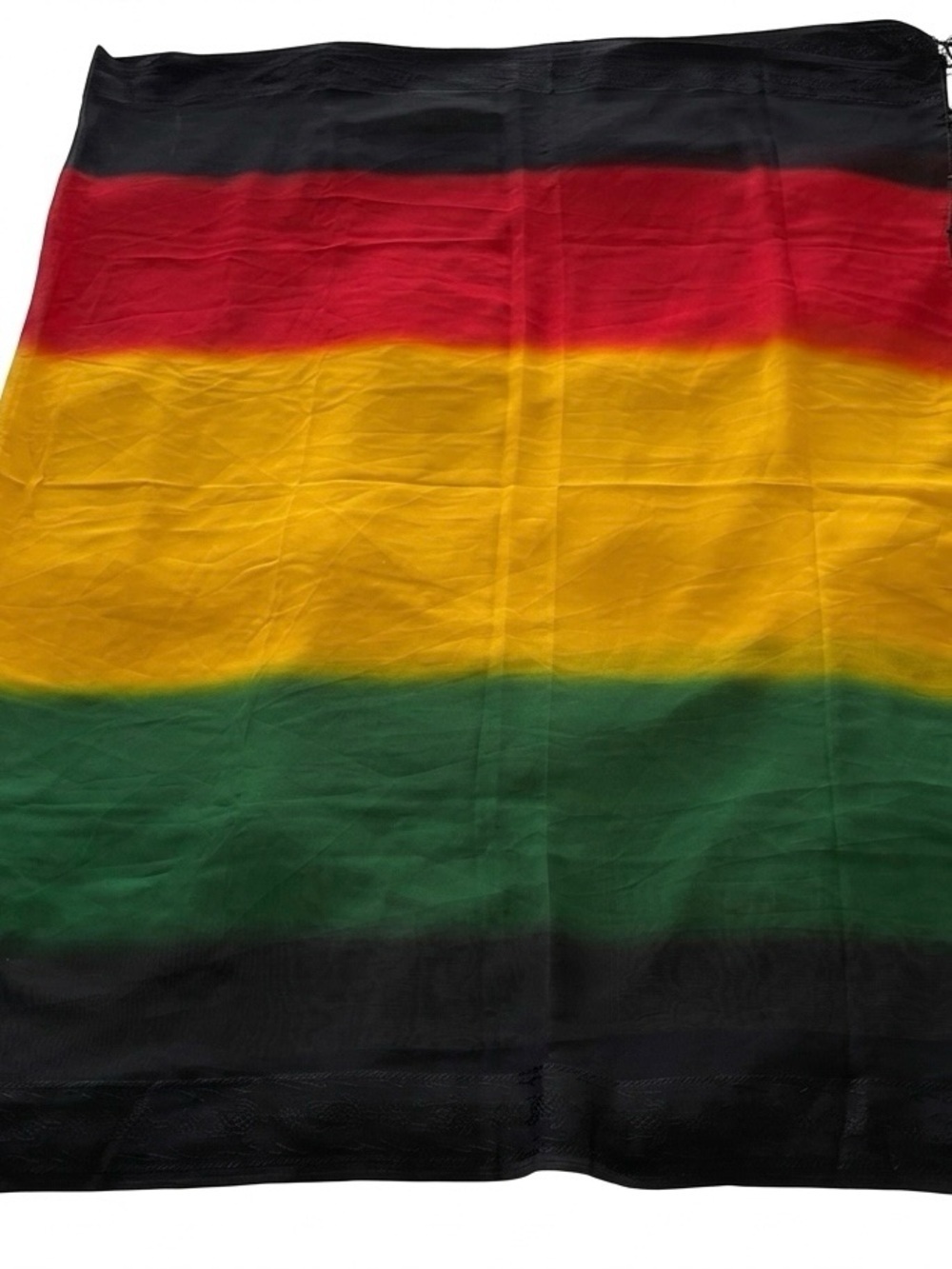 Rasta Gradient Sheer Sarong Scarf with Sea Turtle Border